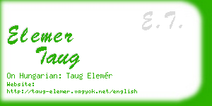 elemer taug business card